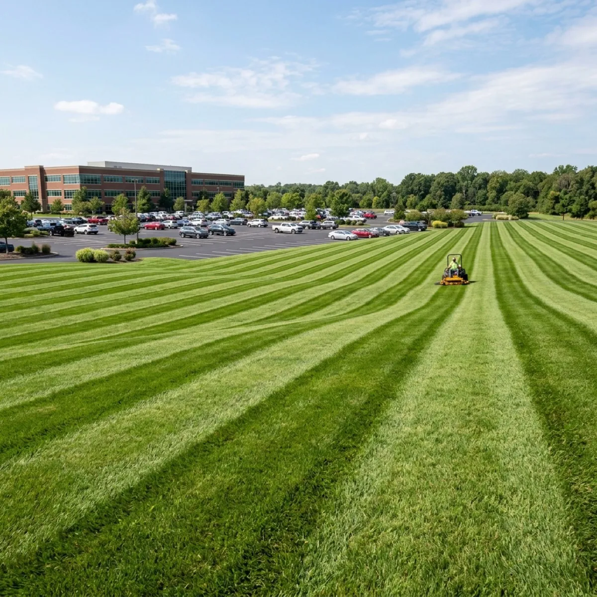Commercial lawn mowing and maintenance